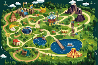 draw beautiful map in vector illustration