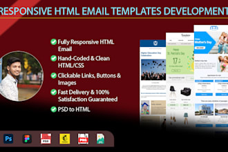 convert figma,PSD to responsive HTML email template