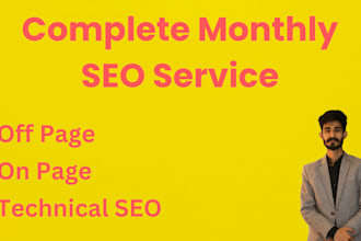 complete monthly SEO service package for google ranking and competitive research