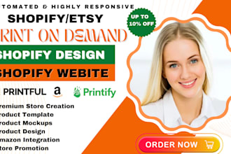 setup shopify print on demand store, printify, printful, etsy print on demand