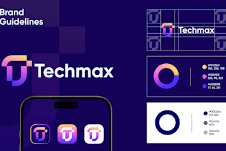 design modern tech logo, brand style guide, brand kit and rebranding