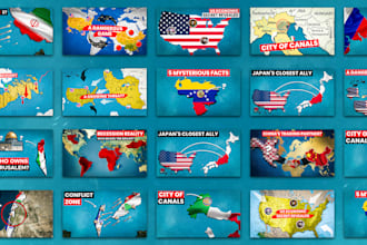 design  map style thumbnails for documentaries and history