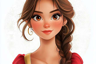make a beautiful portrait in disney cartoon