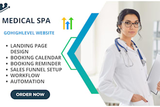 design medical spa gohighlevel website sales funnel ghl automation landing page