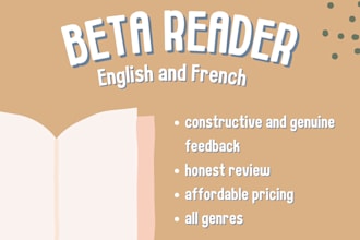 beta read your mystery, thriller, fantasy, or romance novel
