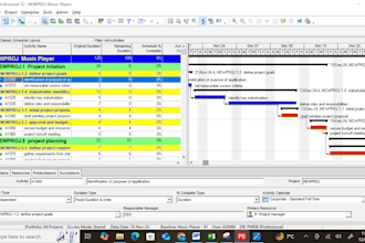 prepare schedule, gantt chart using primavera p6 and ms project