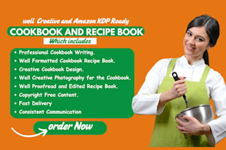 do cookbook recipe book cookbook formatting  cookbook design for amazon KDP