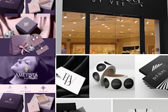 do modern crowns, diamonds, jewelry boxes, and jewelry logo for your business