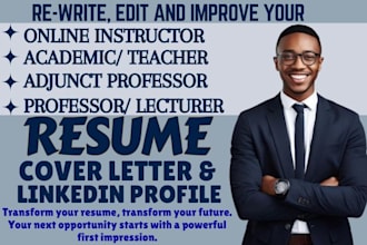 write teacher, professor, lecturer, academic, adjunct instructor, tutor resume