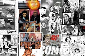 draw garphic novel illustration, comic page, comic art as comic book nsfw artist