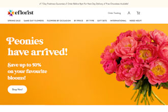design flower shopify bouquet store floral flower website florist store