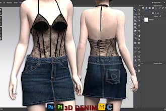 create 3d denim designs in clo3d and marvelous