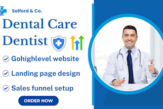 design dental care gohighlevel website dentist sales funnel dental landing page