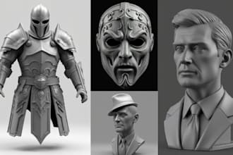 sculpt 3d mask helmet armor head bust model stl 3d printing and design 3d model