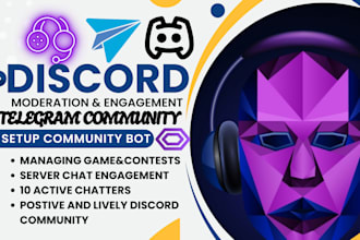24hours telegram chat discord chat twitter marketing 10crypto chatters moderator