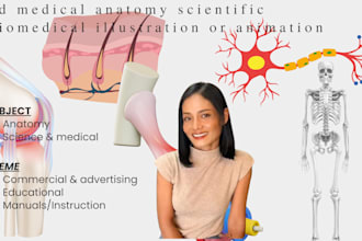 create 3d medical anatomy scientific biomedical illustration or animation