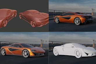 create high quality 3d car models for games animation and rendering