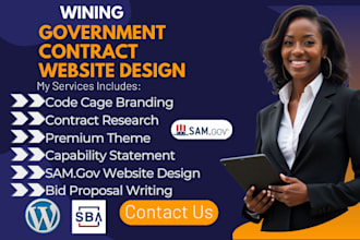 design  winning government contract websites on  samgov