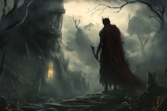 draw fantasy dark art or horror character illustration