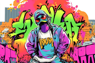 do awesome graffiti font, graphic tshirt design, pop art