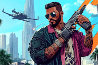 make semi realistic gta style character design for your game