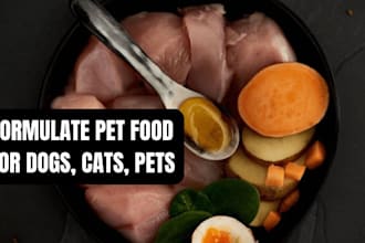 formulate pet food for dogs, cats, pets