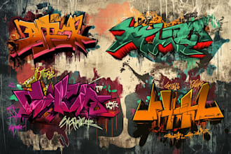 write your name or your brand with urban art graffiti style