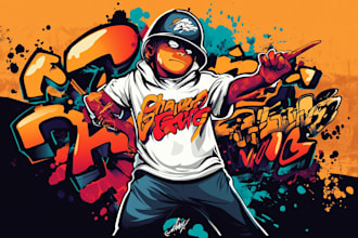 do a typography t shirt logo design in my graffiti style