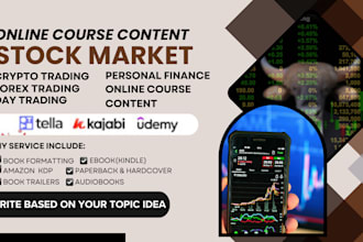 write stock market course trading course crypto course finance course on tella
