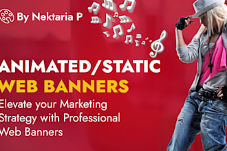 design an engaging animated or static web banner ad
