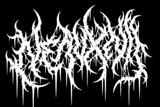 make brutal death metal, deathcore, black metal band logo