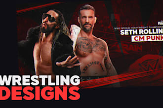 design custom pro wrestling posters or match cards
