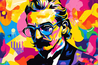make an awesome and colorful vector wpap pop art