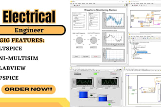 do labview, proteus, pspice, ltspice, multisim, logisim and pcb design projects