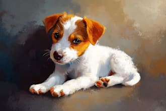 draw a pet portrait in digital oil painting