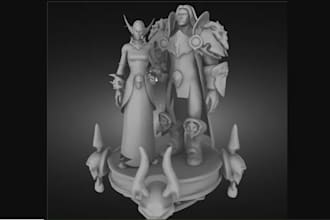 resculpt wow,anime character model,miniature terrain,cosply model,base sculpture
