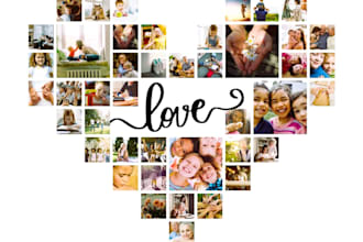 make unique photo collage for anniversary, birthday gift