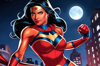 draw you a dc or marvel style comic book superhero character