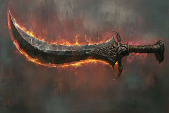 draw fantasy dnd weapon art for your game