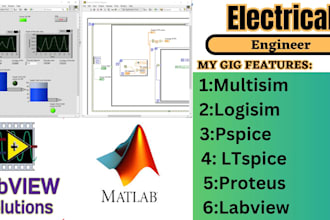 do matab, labview, pcb design, proteus, pspice, multisim, hspice projects