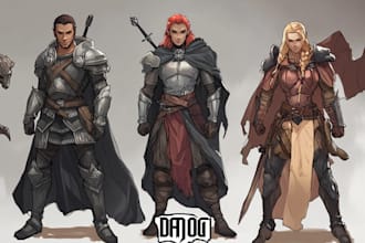 draw your dnd character, dnd party and fantasy character