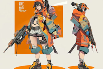 design anime character , cyberpunk character