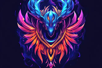 draw custom fantasy, rpg, sci fi animated game logo