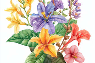 create a botanical watercolor illustration