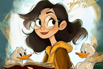 draw your portrait or your character in disney style