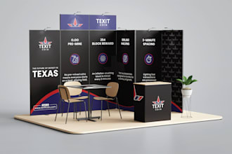 design trade show booth, exhibition stand and backdrop