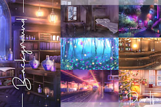 draw background illustration for vtuber asset, visual novel