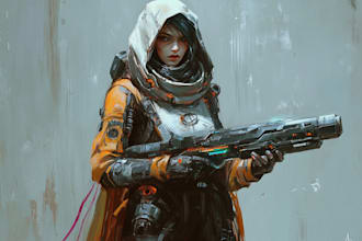 sci fi character illustration or sci fi character