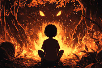 illustrate anything in dark manga anime art style