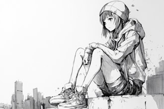 draw stunning sketch anime art and manga panel with your idea